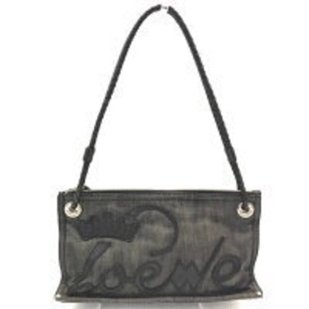 Loewe Accessory Clutch Gray Denim Leather Shoulder Bag